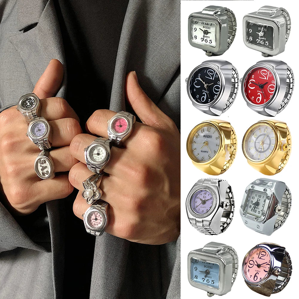 Minimalist Fashion Punk Watch Rings Versatile Small.