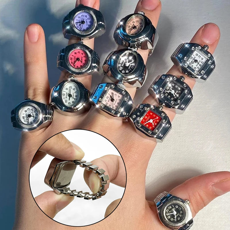 Minimalist Fashion Punk Watch Rings Versatile Small.