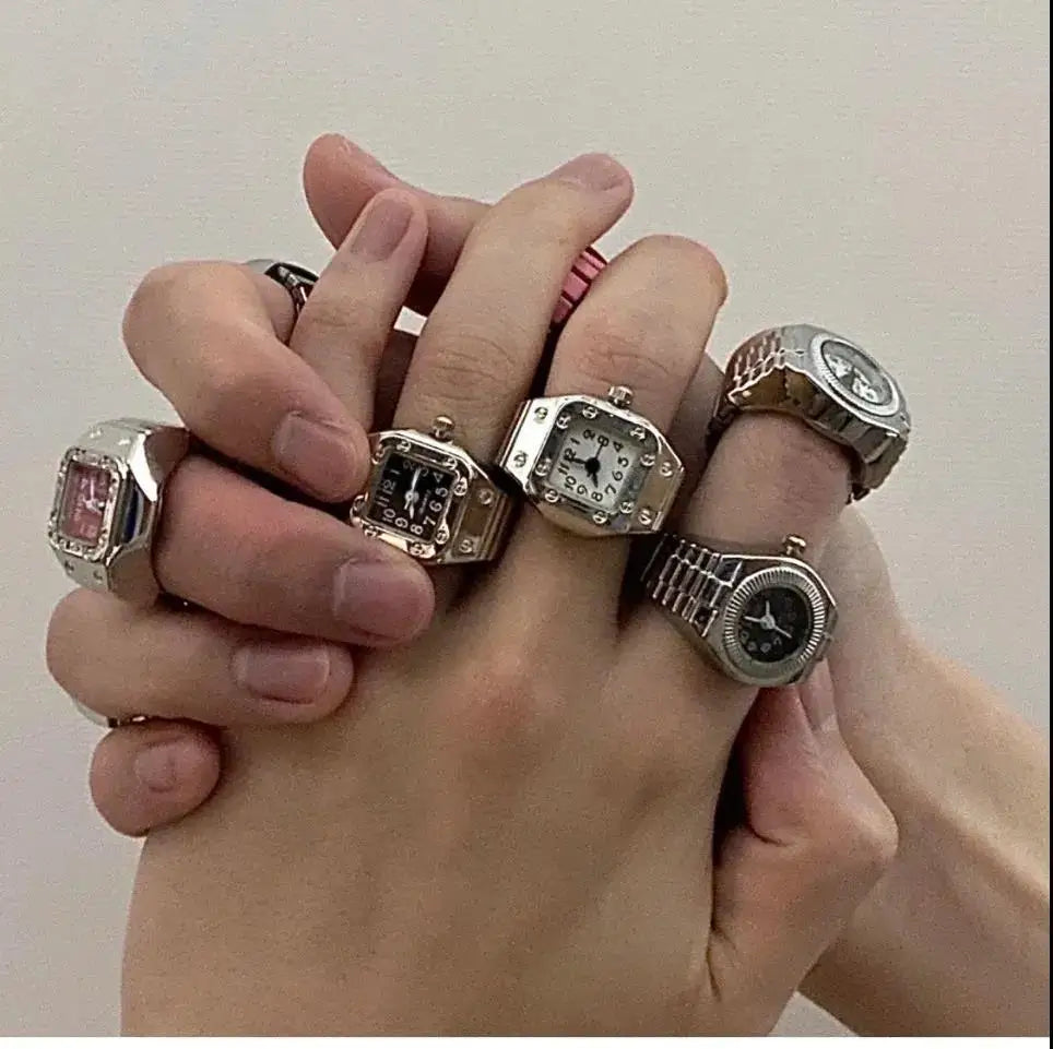 Minimalist Fashion Punk Watch Rings Versatile Small.