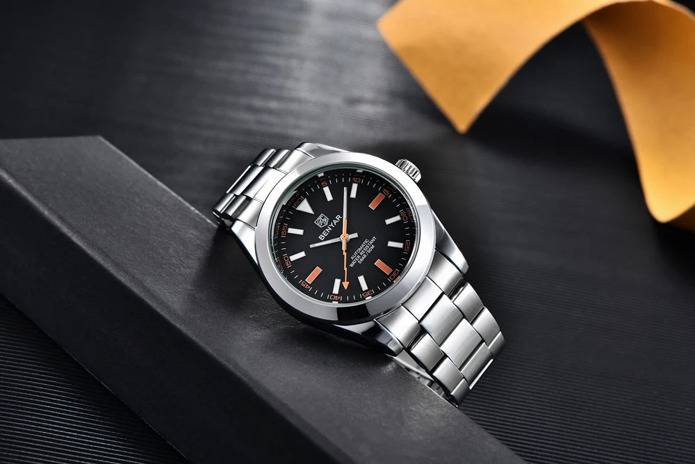 BENYAR Mens Watches Top Brand Luxury Mechanical Automatic Watch Men Stainless Steel Waterproof Business Wristwatch reloj hombre