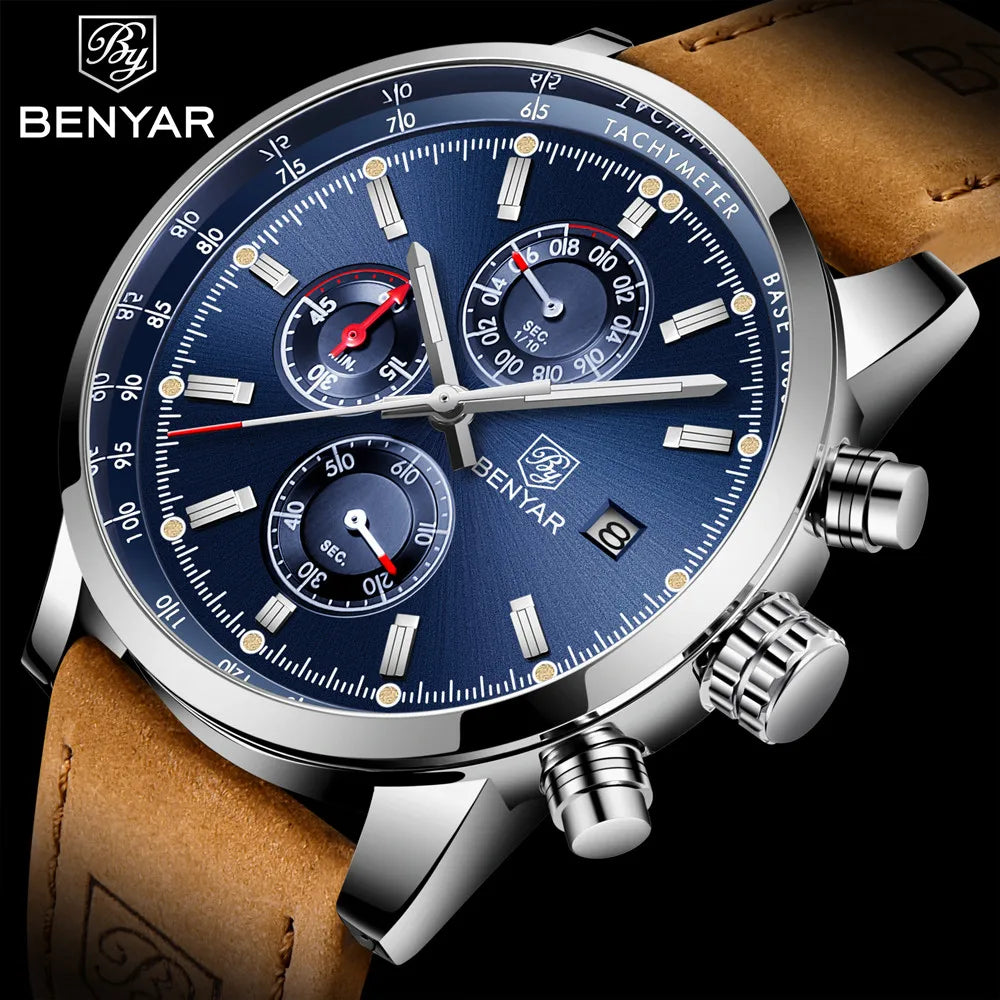 BENYAR BY-5102M Blue Chronograph Stainless Steel