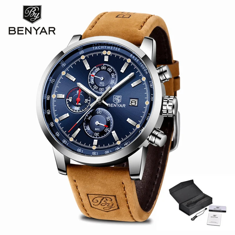 BENYAR BY-5102M Blue Chronograph Stainless Steel