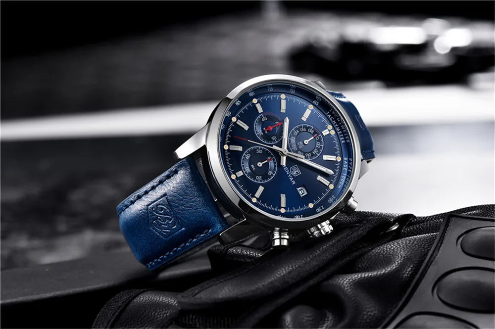 BENYAR BY-5102M Blue Chronograph Stainless Steel