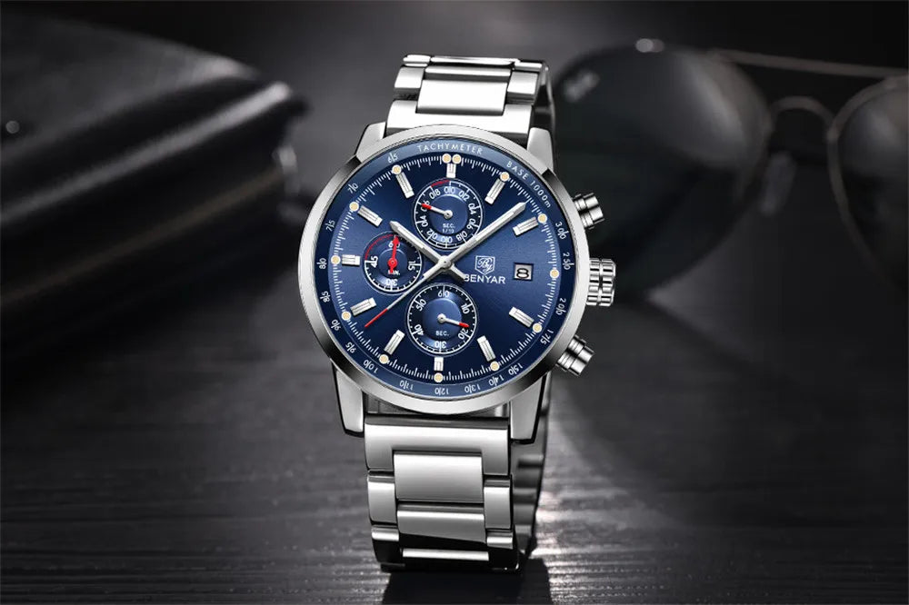 BENYAR BY-5102M Blue Chronograph Stainless Steel