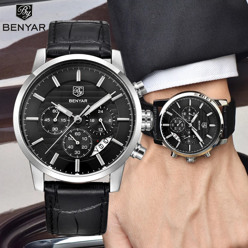 BENYAR Men's watches business fashion men watch for male top luxury brand wristwatch mens sport chronograph reloj hombre 2023