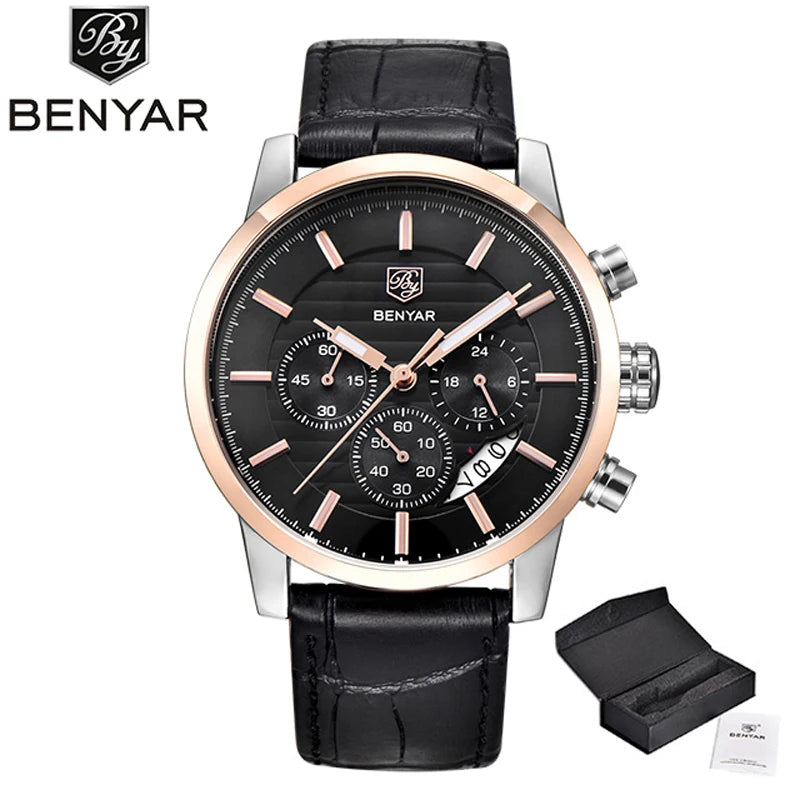 BENYAR Men's watches business fashion men watch for male top luxury brand wristwatch mens sport chronograph reloj hombre 2023