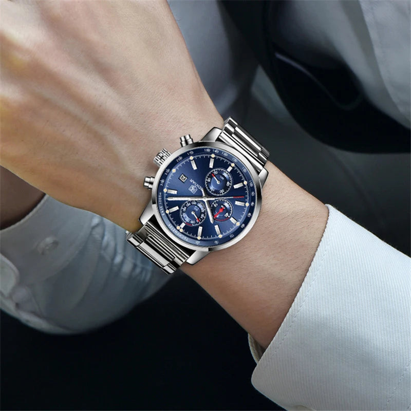 BENYAR BY-5102M Blue Chronograph Stainless Steel