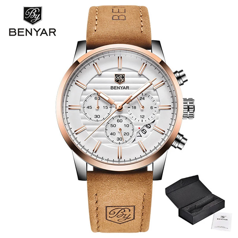 BENYAR Men's watches business fashion men watch for male top luxury brand wristwatch mens sport chronograph reloj hombre 2023