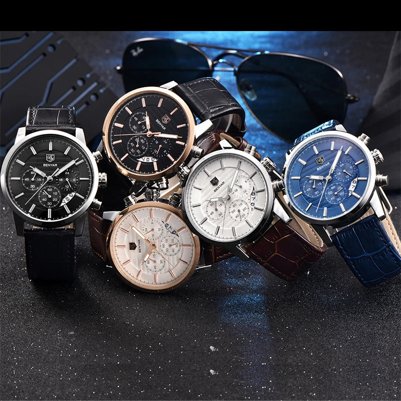 BENYAR Men's watches business fashion men watch for male top luxury brand wristwatch mens sport chronograph reloj hombre 2023