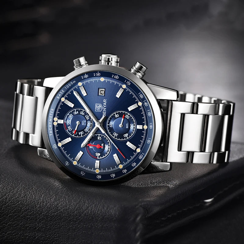 BENYAR BY-5102M Blue Chronograph Stainless Steel