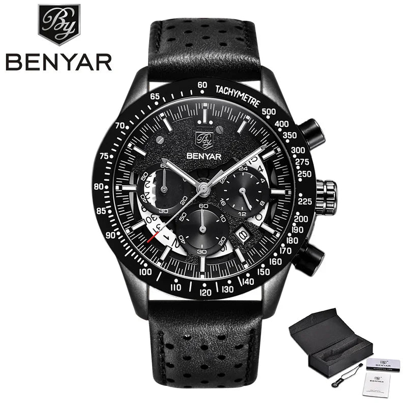 BENYAR Men's Watches Quartz Wristwatch Mens Watches Top Brand Luxury Watch Men Sport Military Watch Men Chronograph Reloj Hombre