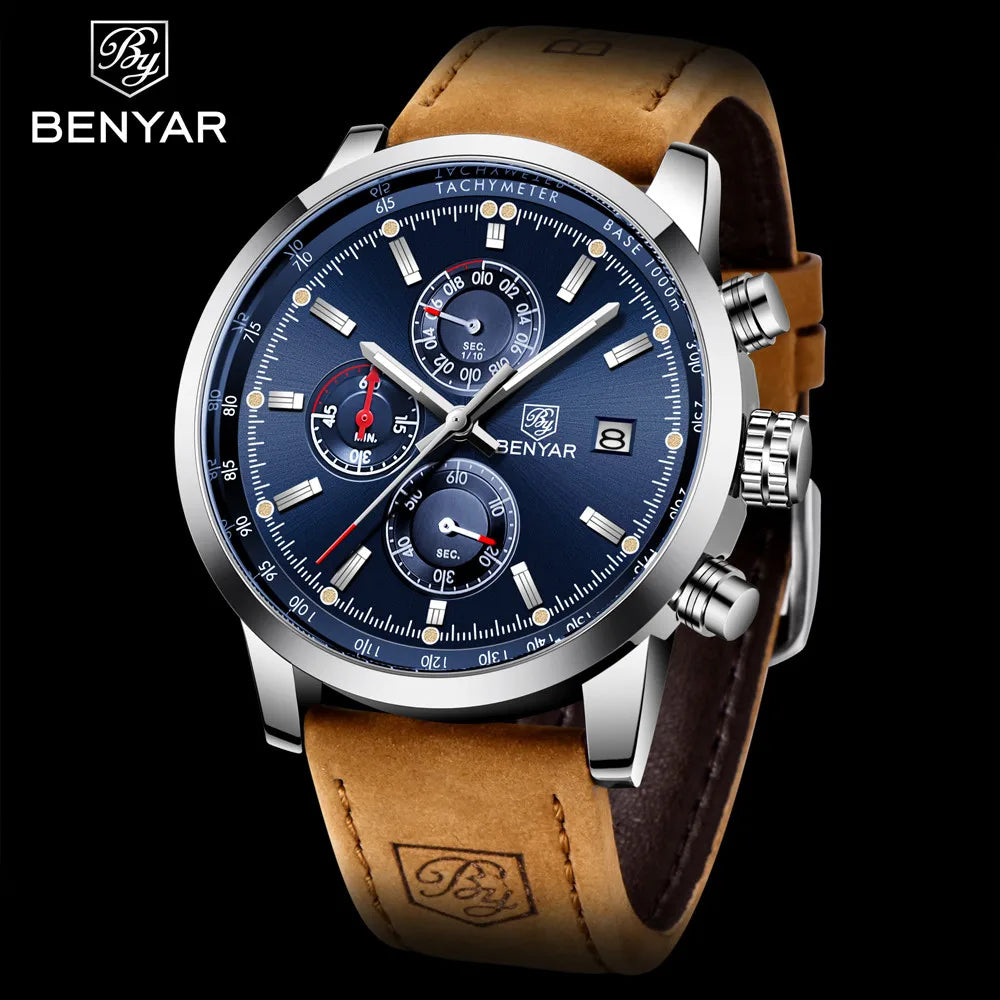 BENYAR BY-5102M Blue Chronograph Stainless Steel