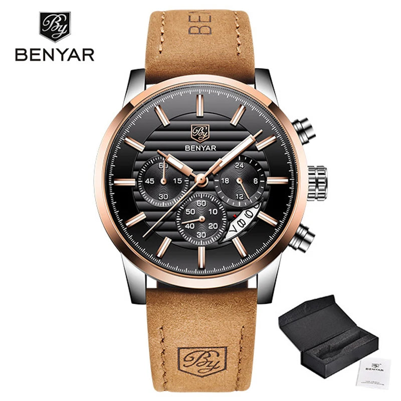 BENYAR Men's watches business fashion men watch for male top luxury brand wristwatch mens sport chronograph reloj hombre 2023