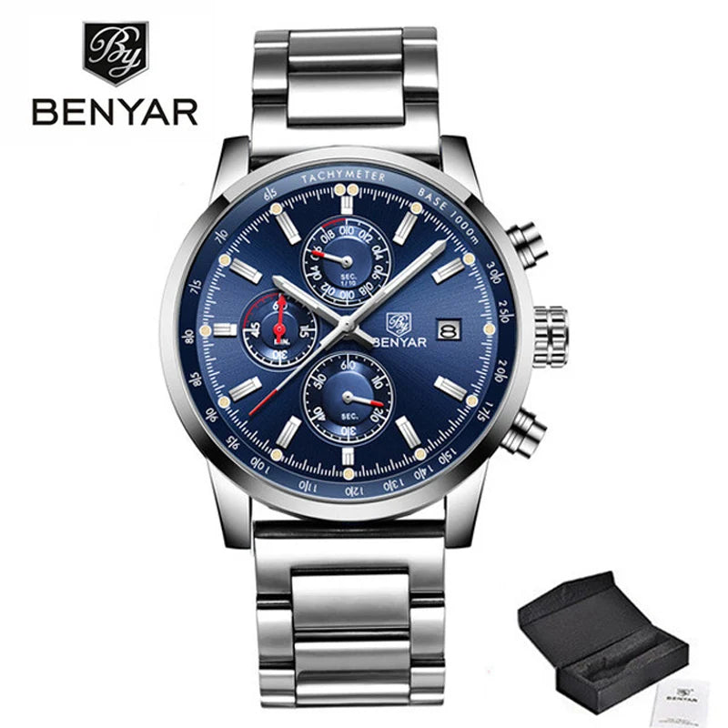 BENYAR BY-5102M Blue Chronograph Stainless Steel