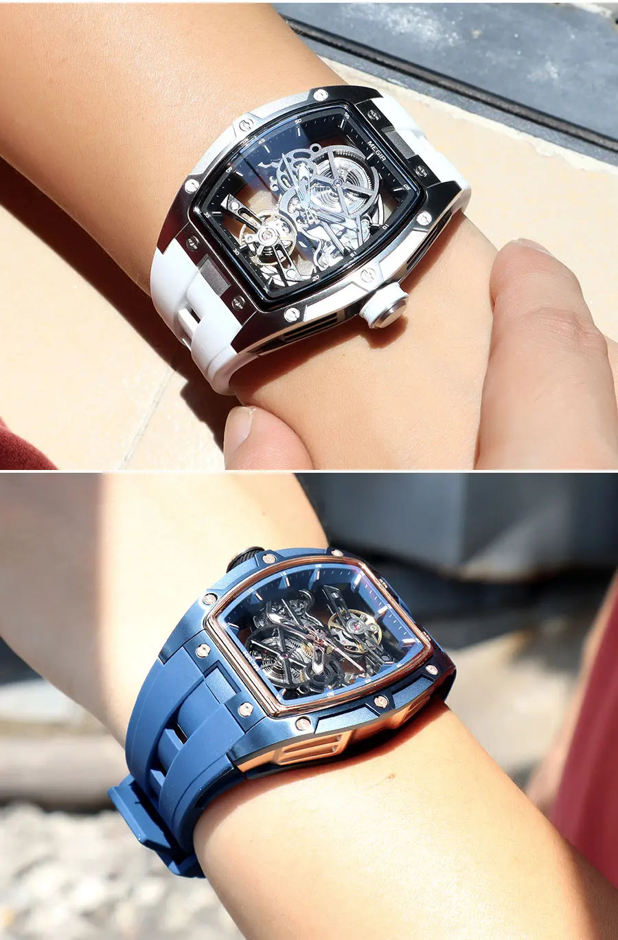 MEGIR MN2242GBK-1 – Skeleton Automatic Mechanical Wristwatch