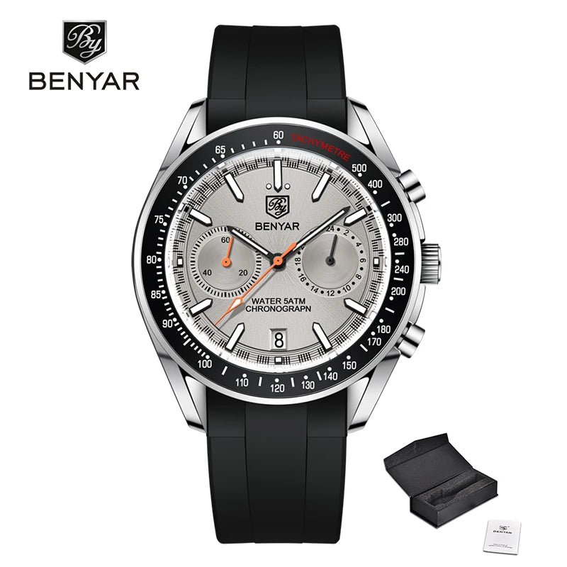 BENYAR Mens Watches Top Brand Luxury Quartz Watch For Men Chronograph Automatic Sports Waterproof Military Luminous Clock 2023