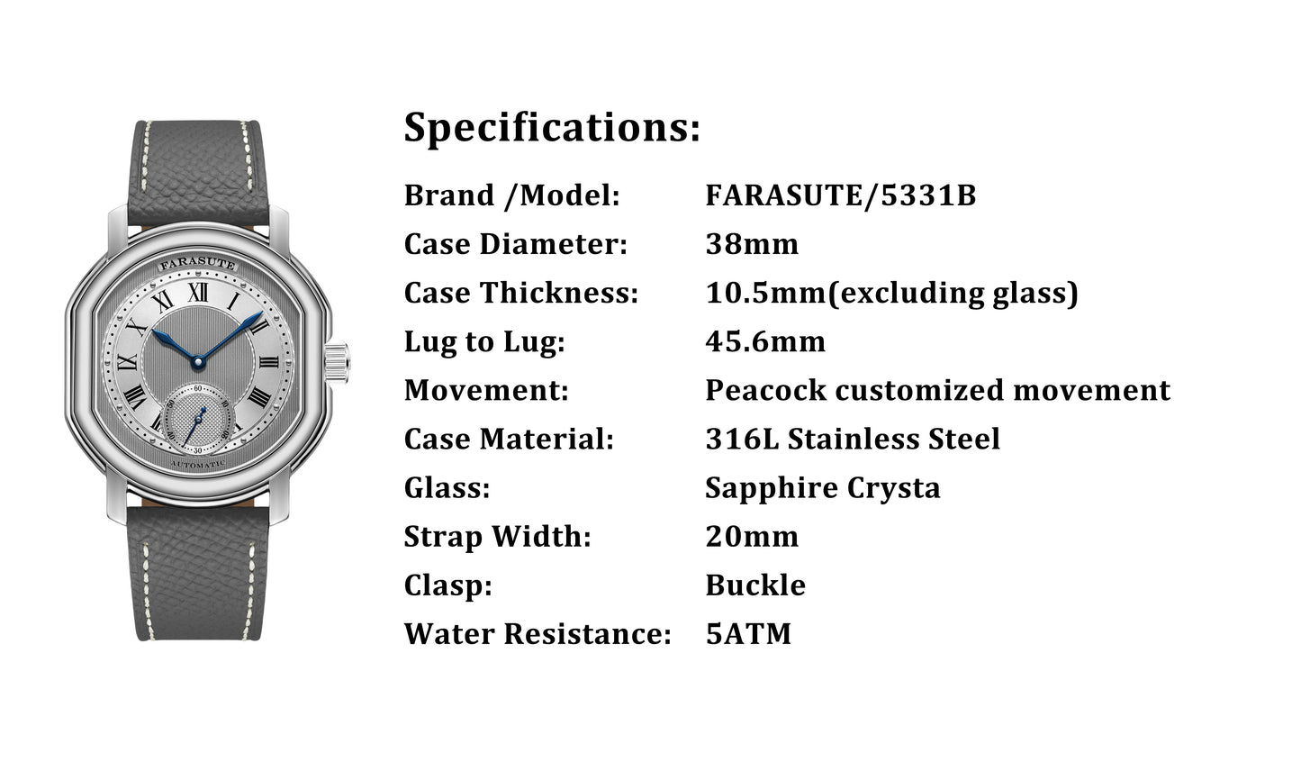 Farasute 5331-B – Luxury Automatic Self-Wind Mechanical Watch