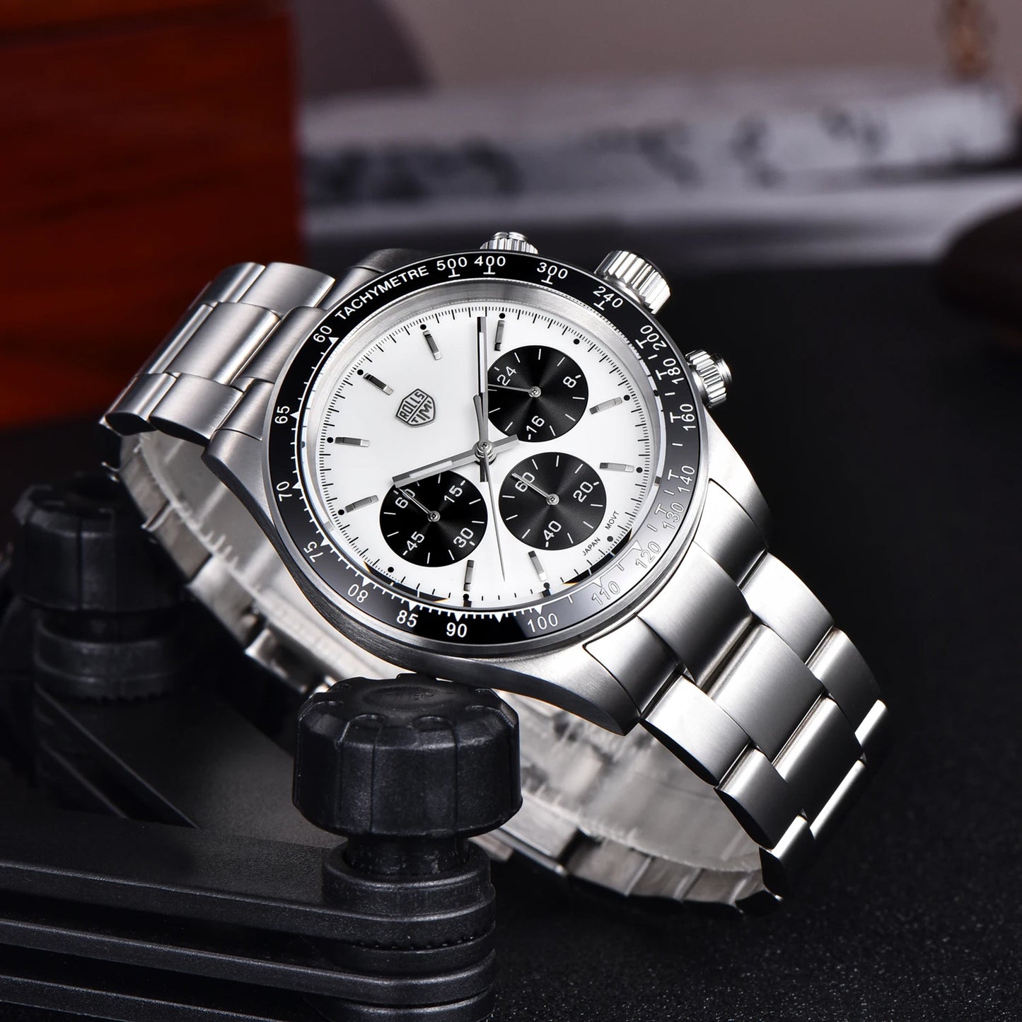 Rolls Timi 2024 New Men Quartz Wrist Watch Fashion Chronograph Stopwatch Waterproof 100m Sapphire Glass Stainless Watch for Men