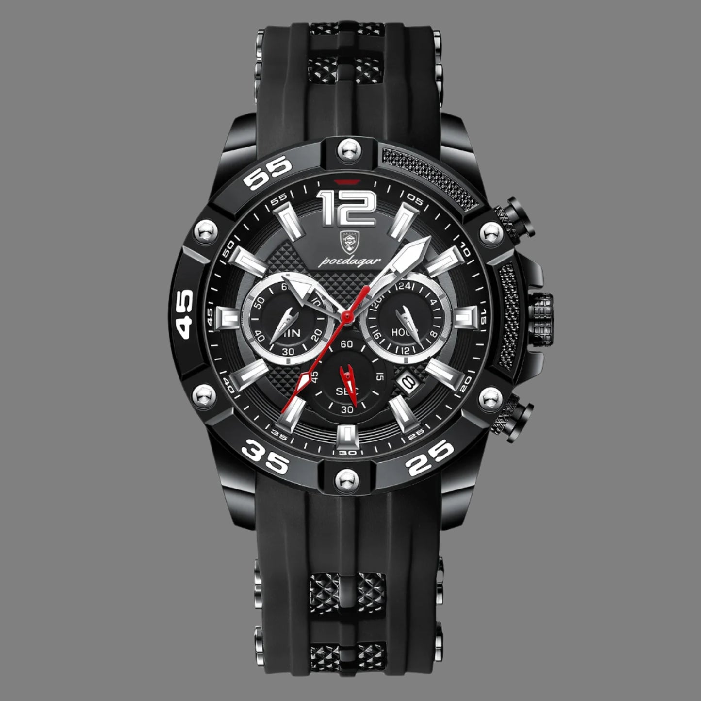 POEDAGAR PO-912 Men's Luxury Waterproof Chronograph Watch.