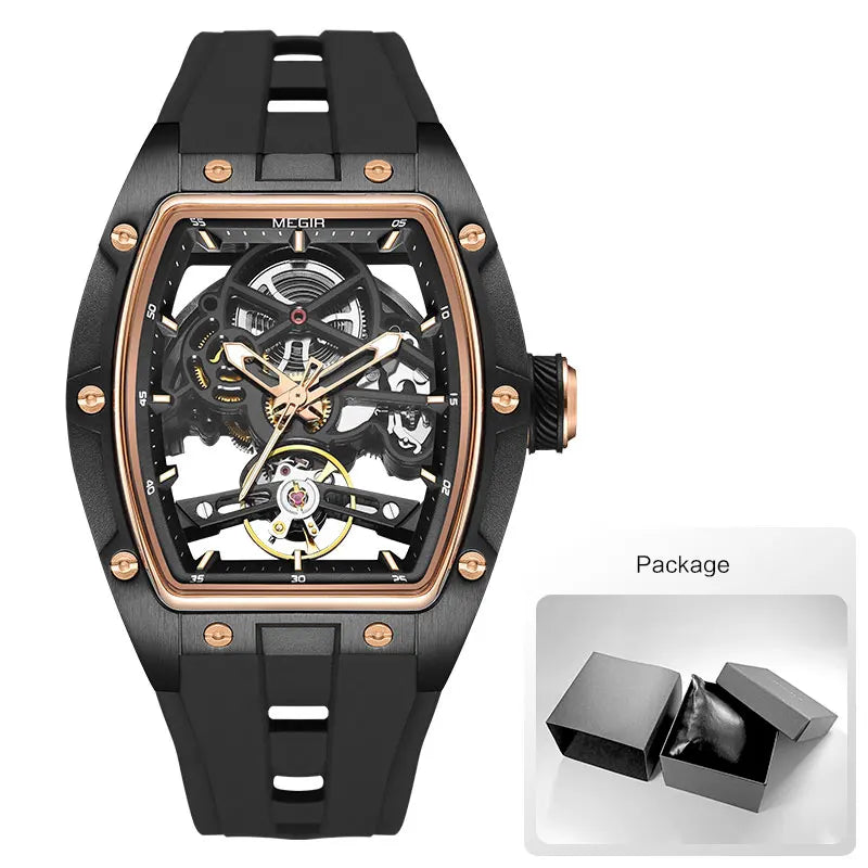 MEGIR MN2242GBK-1 – Skeleton Automatic Mechanical Wristwatch